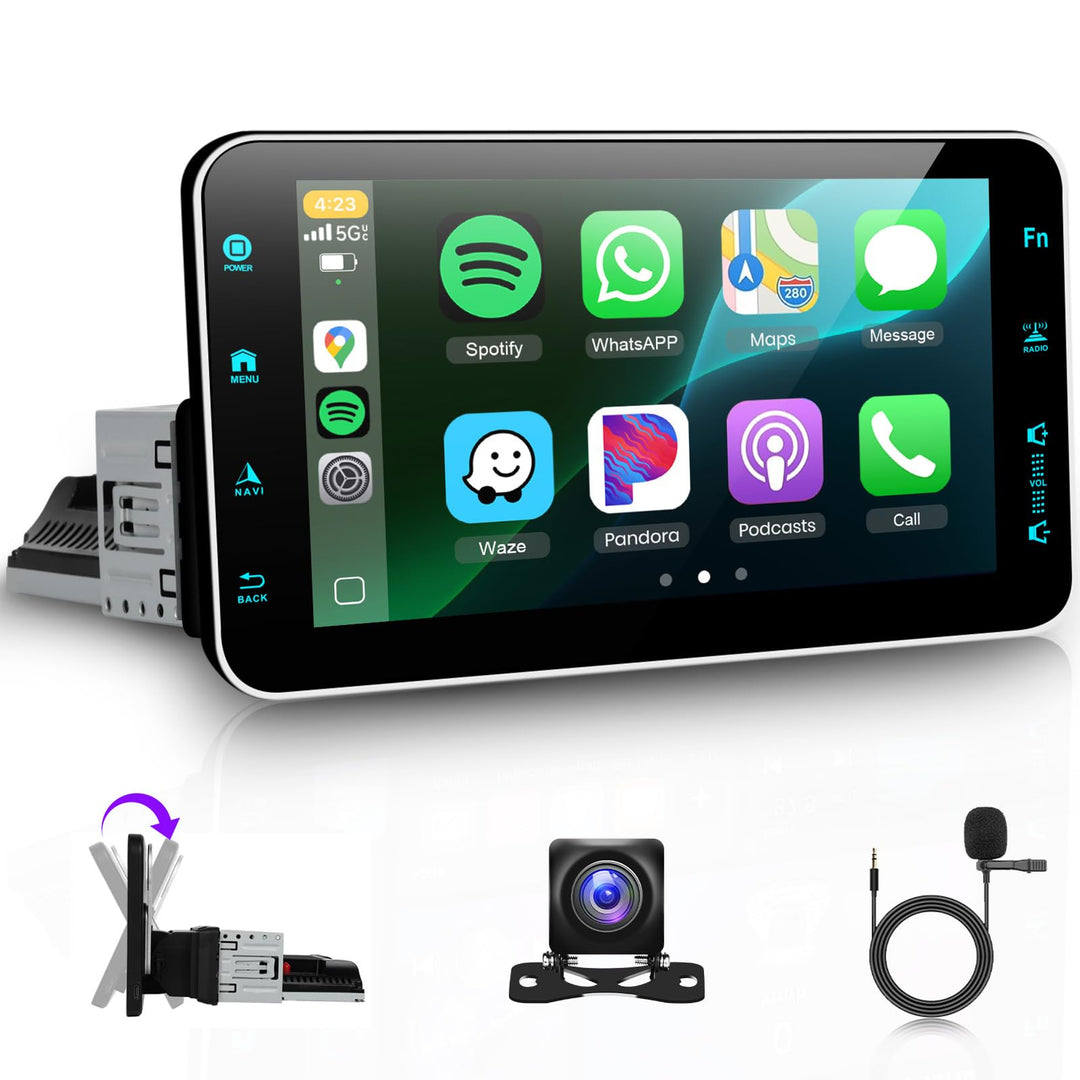 Android 13 Autoradio 1 DIN Kabelloses Carplay Android Auto, Podofo 9 Zoll Touchscreen 4G+64G Radio B