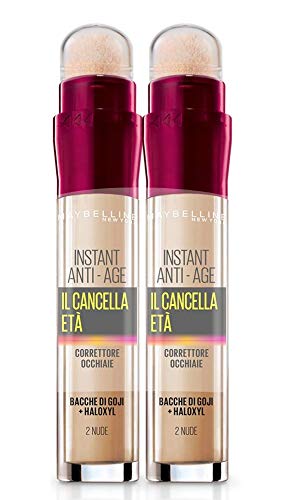 Maybelline New York Flüssiger Concealer, alterslöschend, 2 Stück, Nude, nude