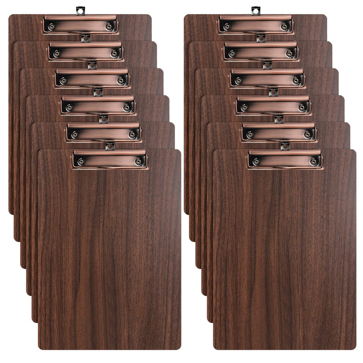 Klemmbrett A4,12 Stück Holz Klemmbretter mit Metalklemme,Schreibbrett Schreibplatte Clipboard A4- 12
