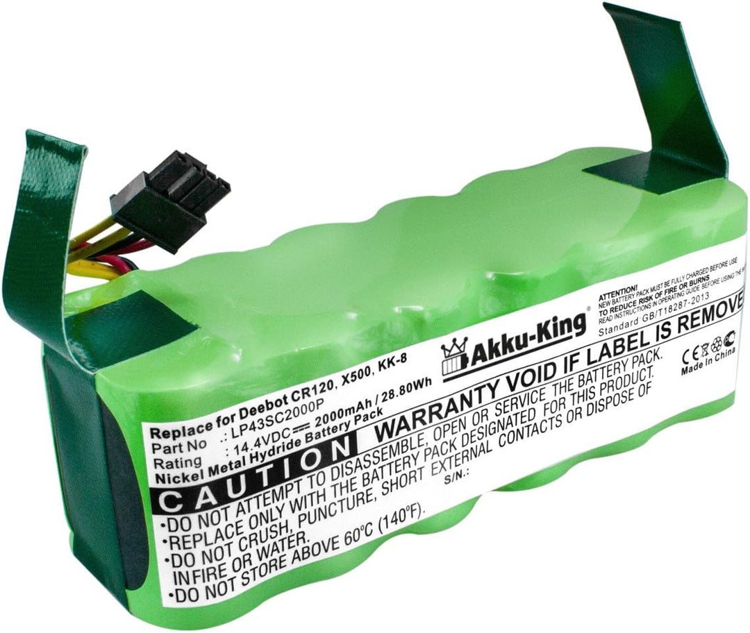 Akku-King Akku kompatibel mit Ecovacs Deebot CR120, KK-8, X-500, X500 - ersetzt LP43SC2000P - NI-MH