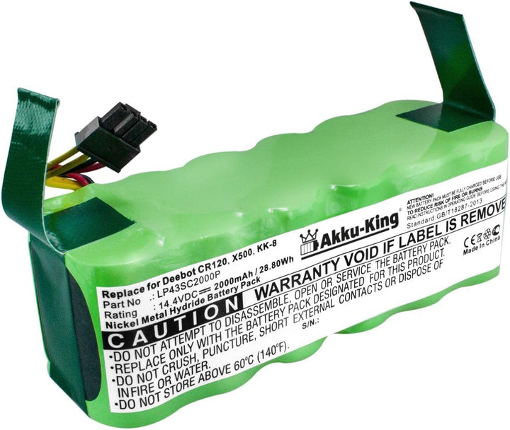 Akku-King Akku kompatibel mit Ecovacs Deebot CR120, KK-8, X-500, X500 - ersetzt LP43SC2000P - NI-MH