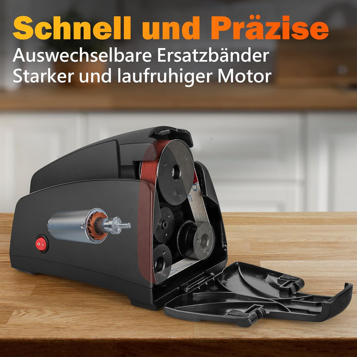 Band Messerschärfer elektrisch TG2002 - Der Profi Messerschleifer für konvexen Meister-Schliff mit 4