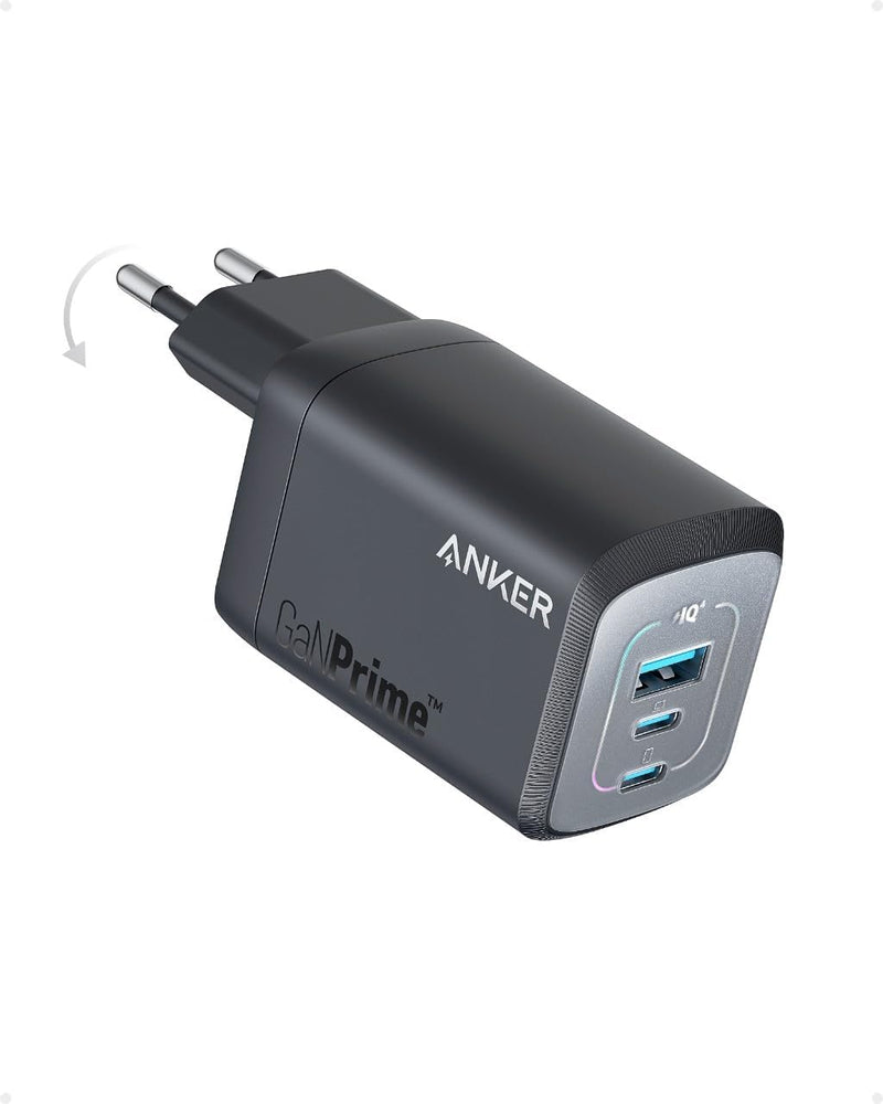 100W USB-C Ladegerät, Anker Prime GaN Netzteil, 3-Port PPS Schnellladegerät, Kleines klappbares Desi