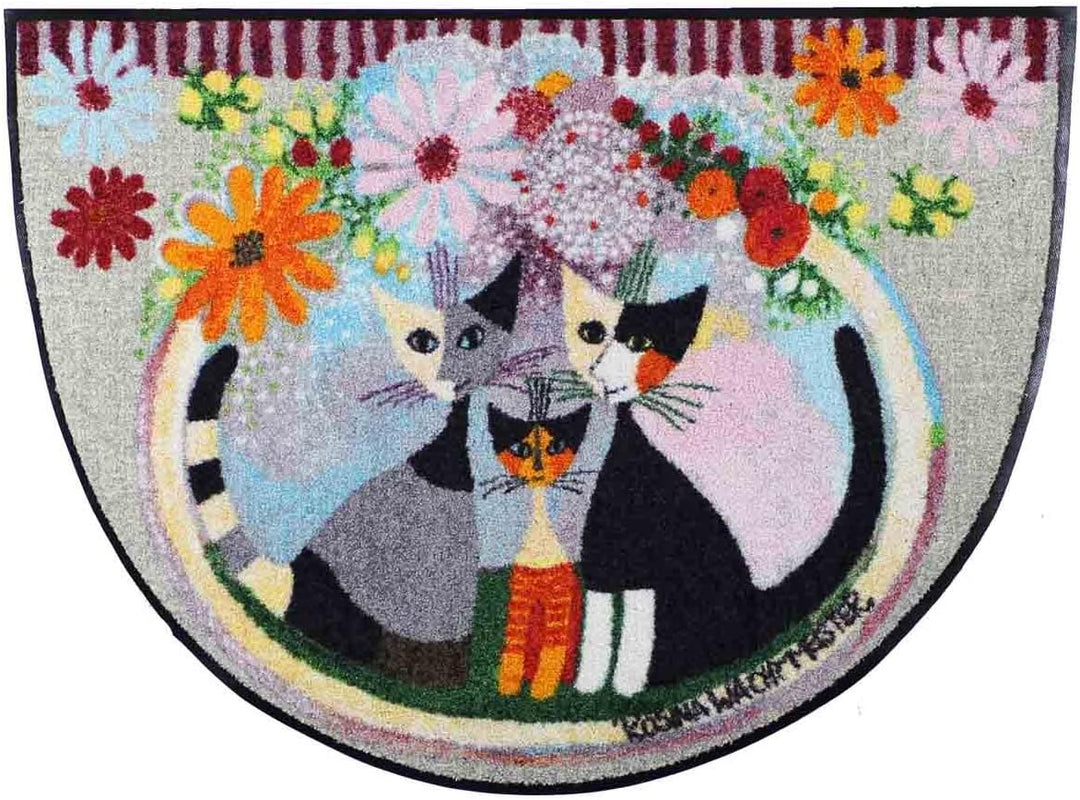 Rosina Wachtmeister Famiglia Con Fiore halbrund Fussmatte 60 x 85 cm Fussabtreter Haus-Türmatte Schm