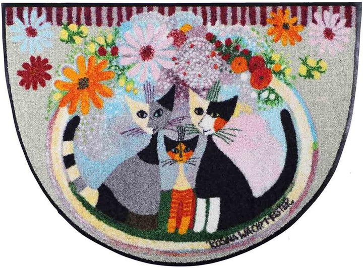 Rosina Wachtmeister Famiglia Con Fiore halbrund Fussmatte 60 x 85 cm Fussabtreter Haus-Türmatte Schm