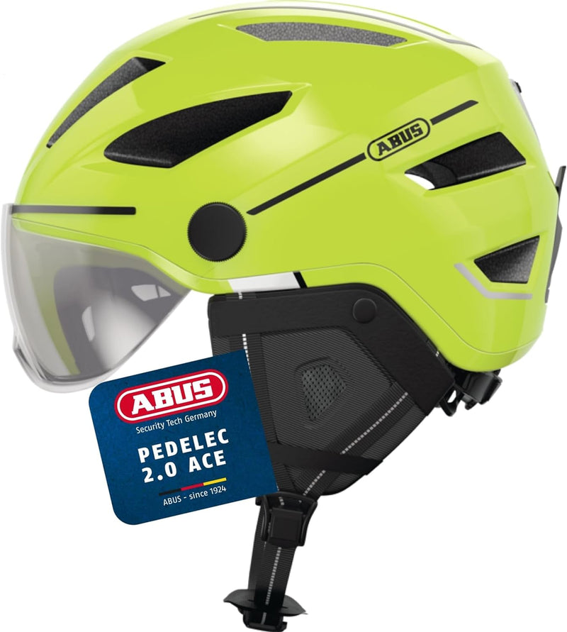 ABUS Stadthelm Pedelec 2.0 ACE - Fahrradhelm mit Rücklicht, Visier, Regenhaube, Ohrenschutz - für Da