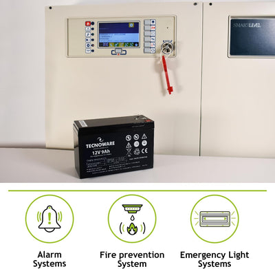 Tecnoware Power Systems - Ersatzbatterie für USV, Videoüberwachungs- und Alarmsysteme, 12V Spannung,