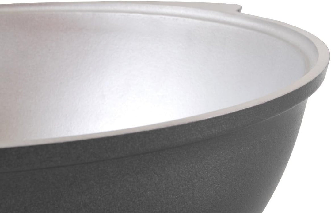 Kazan - Kasan aus Alu Aluguss 7 Liter - Schmortopf - Asia-Wok - Dekorative Aussenbeschichtung Schwar