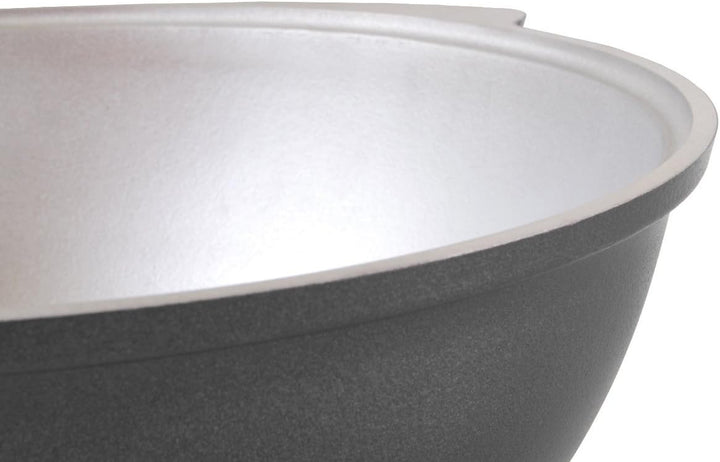 Kazan - Kasan aus Alu Aluguss 7 Liter - Schmortopf - Asia-Wok - Dekorative Aussenbeschichtung Schwar