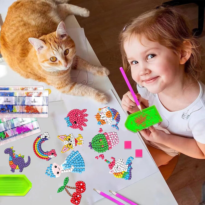 CAYUDEN Diamant Aufkleber, 60pcs 5D Diamant Painting Stickers Bilder Kinder DIY Diamond Painting Sti