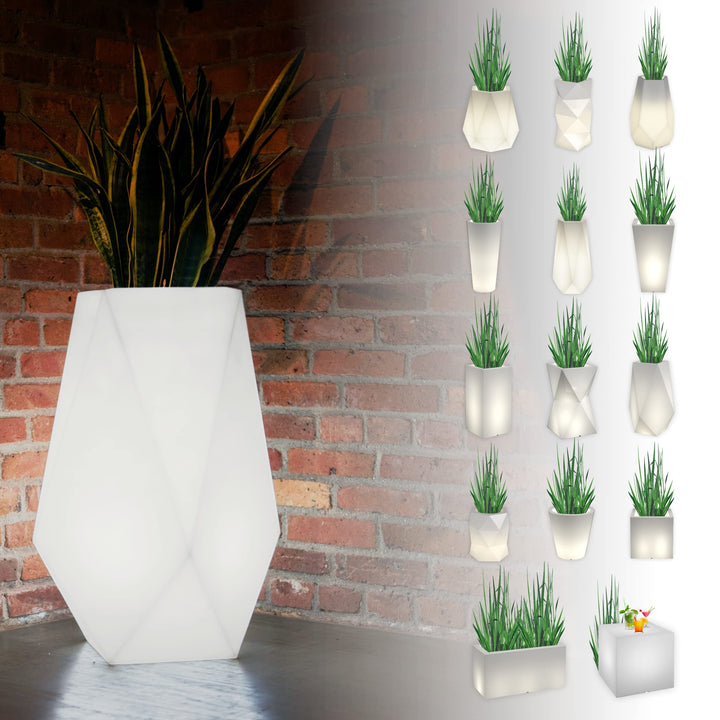 Monumo®️ Leuchtender Blumentopf Gross 80 cm x 42 cm x 42 cm | geeignet für Haus, Büro, Garten, Patio