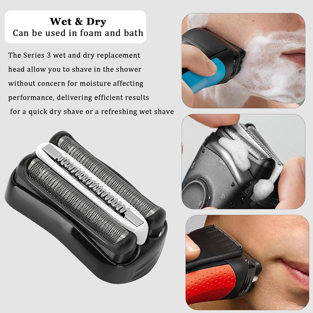 Scherkopf Serie 3 für Rasierer Herren Elektrisch, 2 Stück Ersatzscherteil Ersatzkopf Serie 3 32b Kom