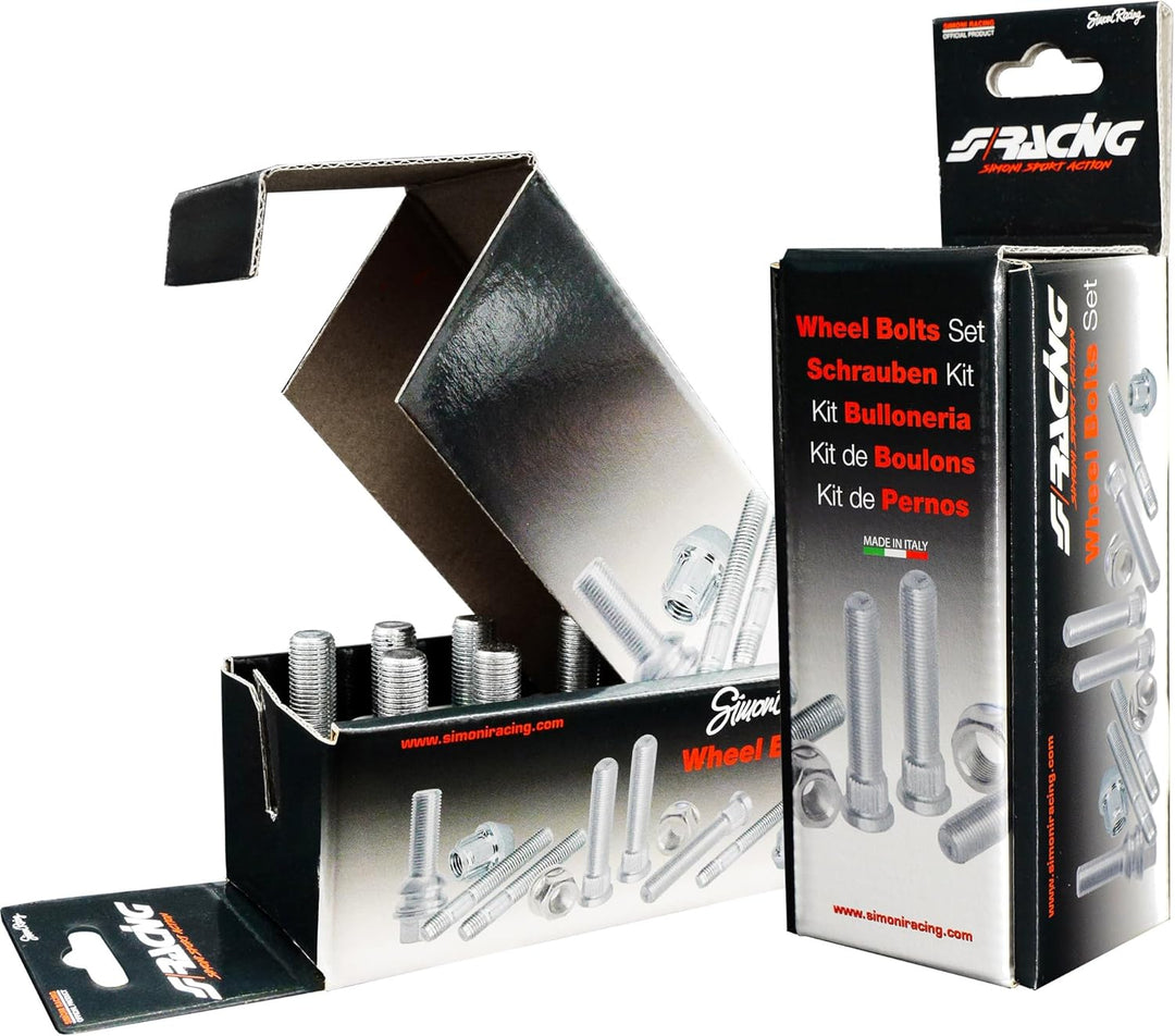 SIMONI RACING Set mit 10 Schrauben, 17 M12 x 1,25, Länge 22 mm, konischer Kopf