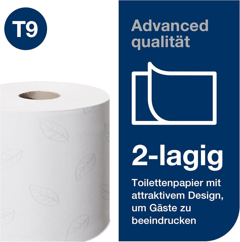 Tork SmartOne Mini Doppelrollenspender für Toilettenpapier Weiss T9, Hohe Kapazität, Elevation Linie