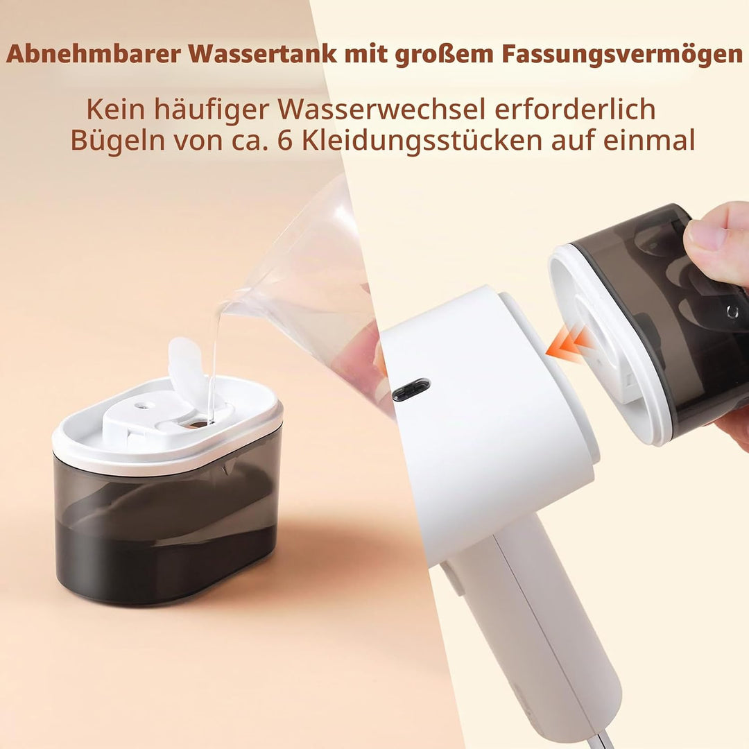 Dampfer für Kleidung,Handdampfer mit horizontalem und vertikalem Dampfen, 20s Aufheizen 120ml Wasser