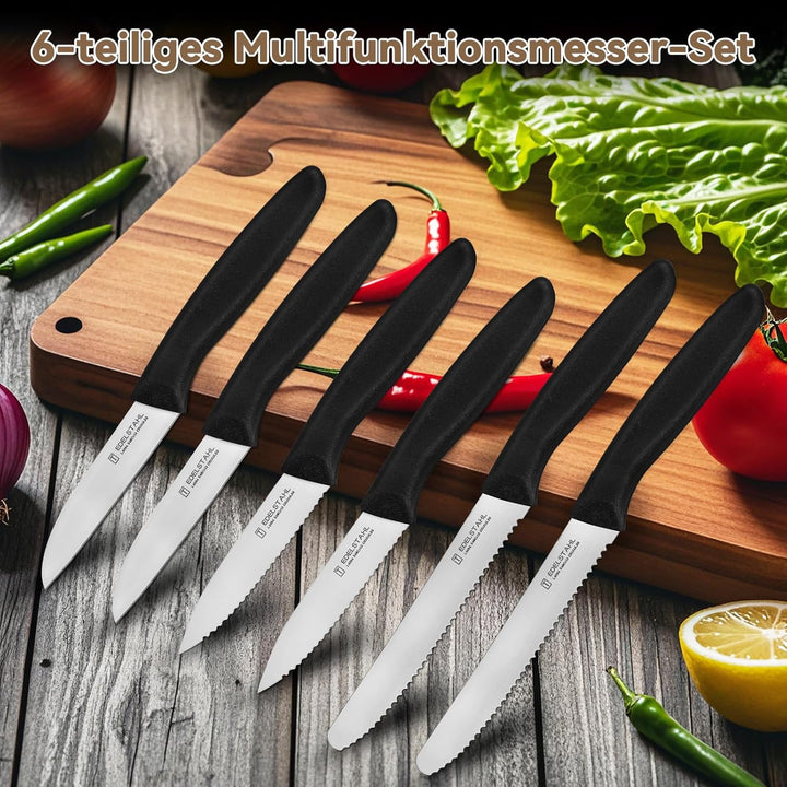 Gemüsemesser-Set,6-teilig,Multifunktionales Messer,Tomatenmesser,Ergonomischer Griff,Superscharfes K