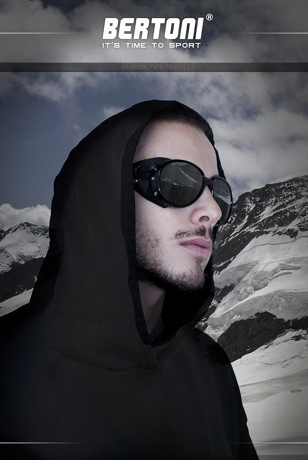 BERTONI Polarisierte Bergbrille Gletscherbrille Bergsteigerbrille Skibrille Trekking mod. Cortina So