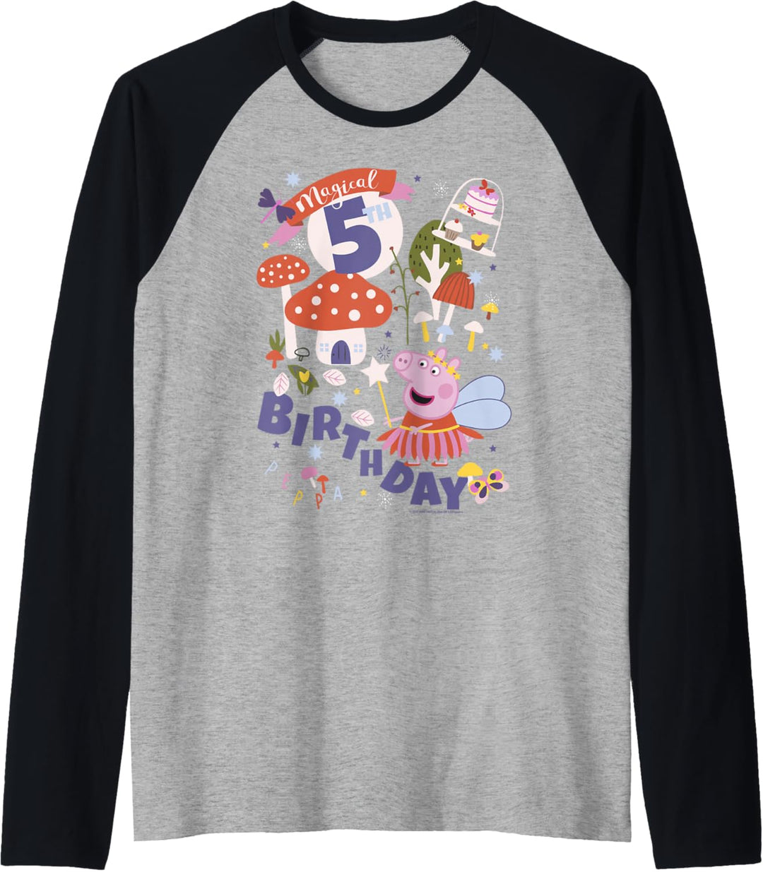 Peppa Pig Magical 5th Alles Gute zum Geburtstag Raglan