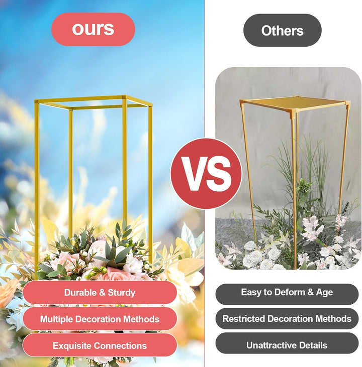 10 Stück Gold Blumenständer, Metall Blumenboden, 60cm Hoch Goldene Blumenhalter Für Home Party Hochz