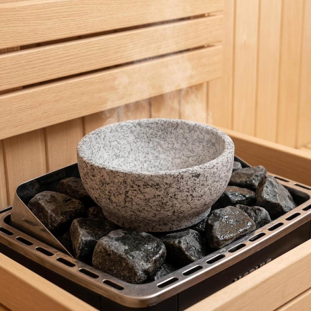 HOMSFOU Sauna Aromabecher aus Speckstein 600 Ml Hitzebeständiger Sauna Diffusor für Ätherische Öle S