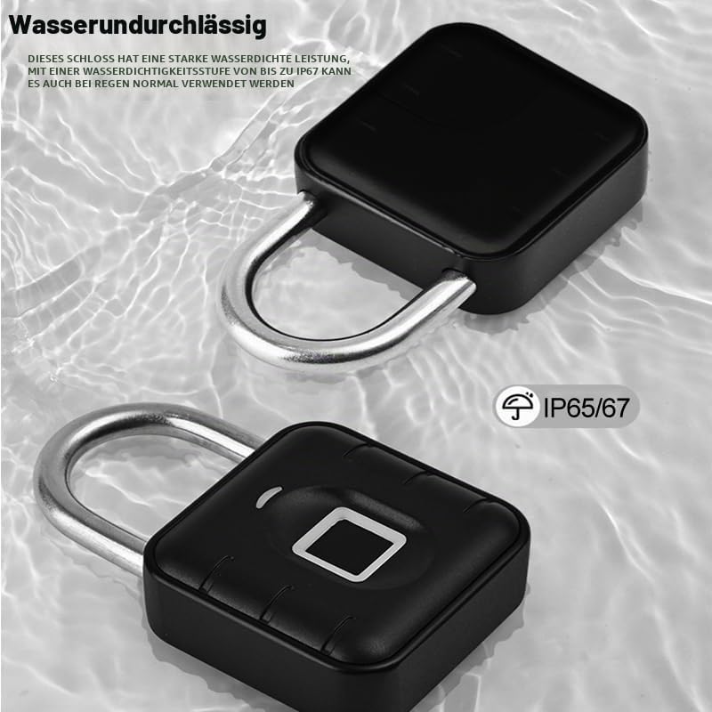 Schloss mit Fingerabdruck,Vorhängeschloss für Fitnessstudio,wetterfest,mehrbenutzer,schlüsselloses S