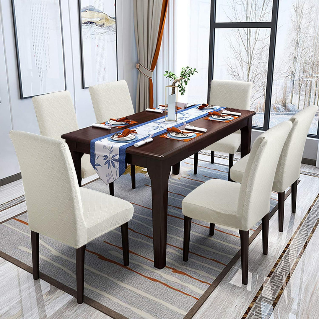 YISUN Universal Stretch Stuhlhussen 4er 6er Set Stuhlbezug für Stuhl Esszimmer (6er Set, Beige) Beig