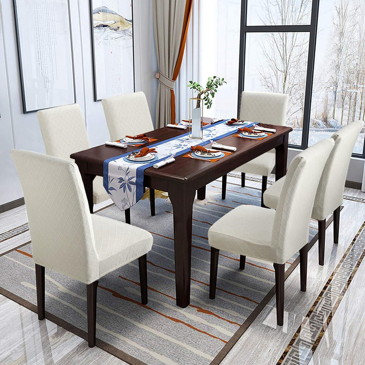 YISUN Universal Stretch Stuhlhussen 4er 6er Set Stuhlbezug für Stuhl Esszimmer (6er Set, Beige) Beig