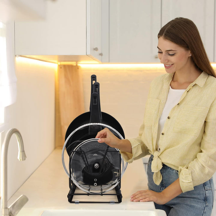 joeji's Kitchen Topfdeckelhalter Pfannenhalter für Schrank Schublade, Deckelhalter Küche, 9 Verstell