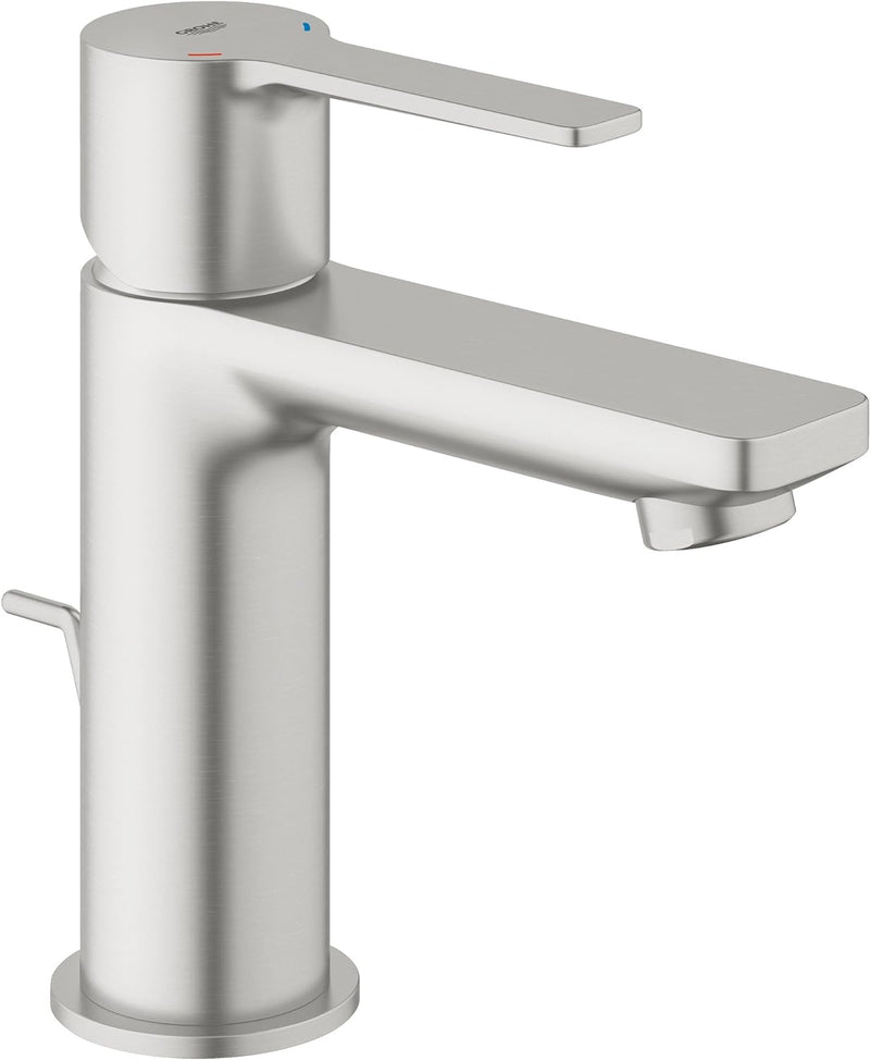 GROHE Lineare , Badarmatur - Waschtischarmatur , XS-Size, mit Zugstange, supersteel , 32109DC1, Edel