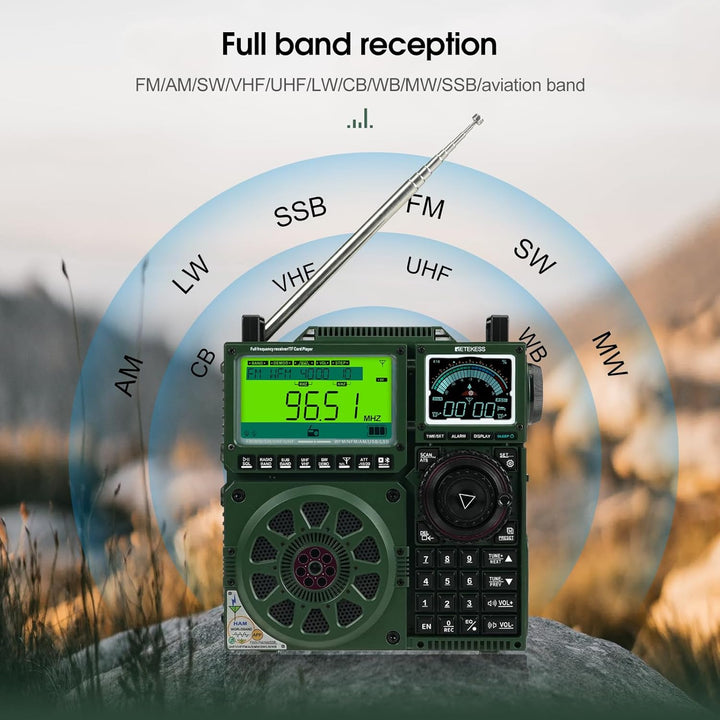 Retekess TR113 Kurzwellenradio,Vollband FM AM SW,AIR SSB,Tragbares Digitales Radio Vollband,App Remo