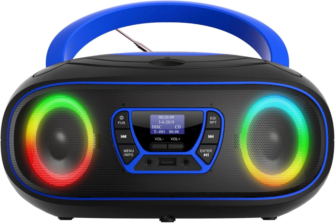Denver DAB+ Boombox Mit DAB+/FM-Radio, Bluetooth-Funktion,Blue Blau, Blau