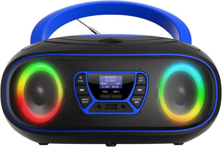 Denver DAB+ Boombox Mit DAB+/FM-Radio, Bluetooth-Funktion,Blue Blau, Blau