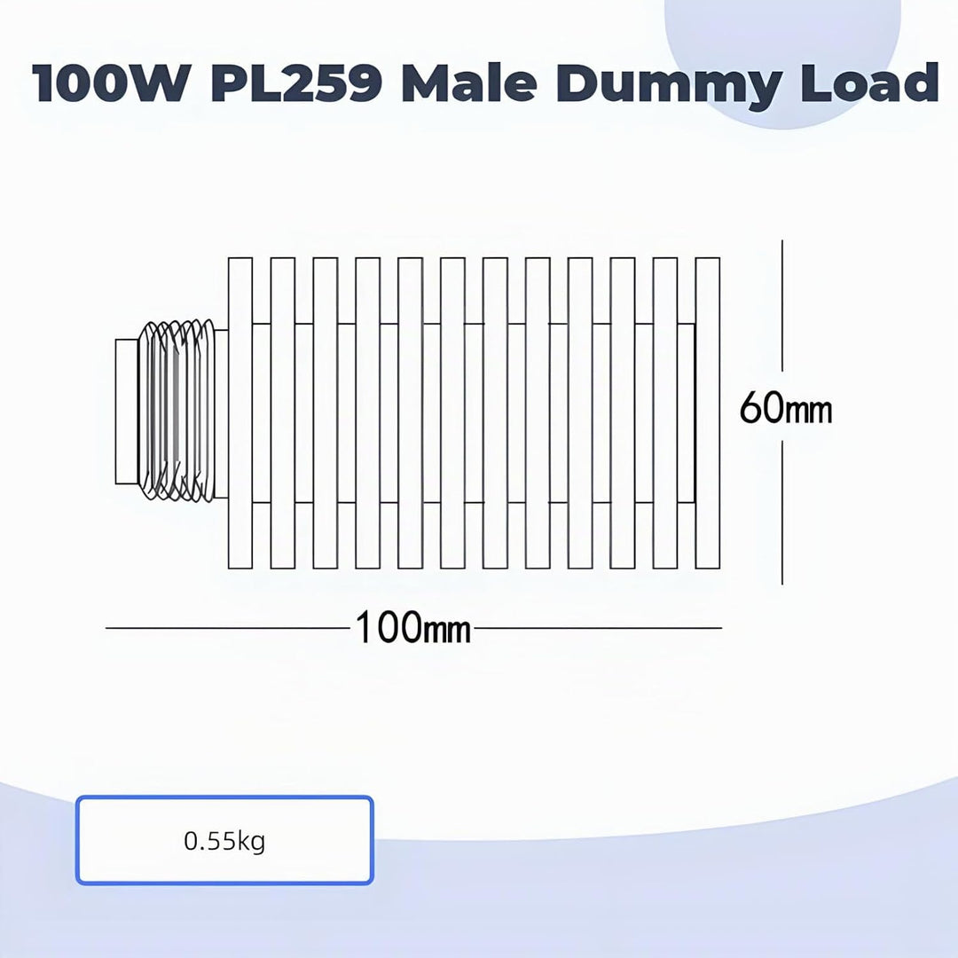 BECEN 100W UHF Dummy Load, 100 Watt PL259 Connector 50 Ohm DC-1 GHZ (100 Watt, PL259 Terminator 100