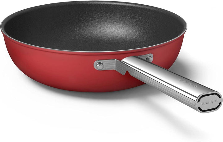 Smeg, CKFW3001RDM, Antihaft-Wok, Durchmesser 30 cm, ergonomischer Edelstahlgriff, für alle Herdarten