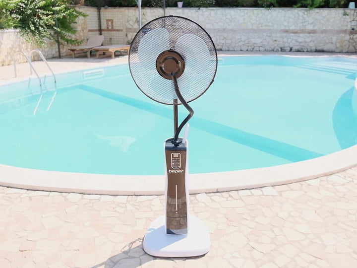 BEPER VE.510 Ventilator mit Wasserkühlung mit Rädern - Standventilator mit Fernbedienung, Timer, Luf