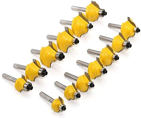 Fräser-Set 35tlg.Oberfräsersatz 1/4" 1/2" 8mm Fräsen Werkzeug Set mit Aluminiumgehäuse für Holz Zube