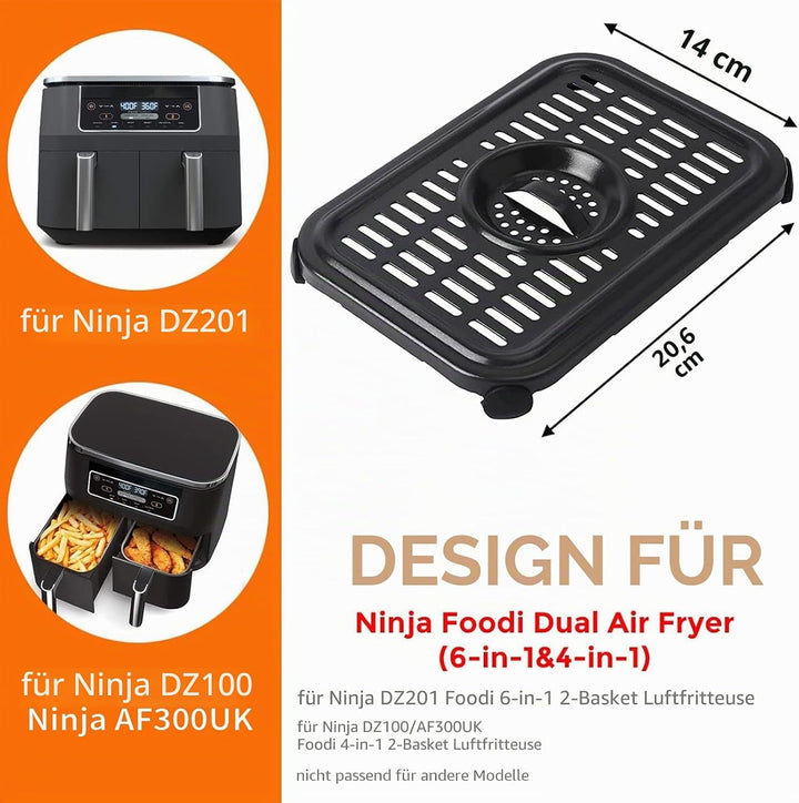 Grillrost für Ninja Foodi AF300EU 6-in-1 7,6-Liter DualZone Heissluftfritteuse – Antihaft-Lebensmitt