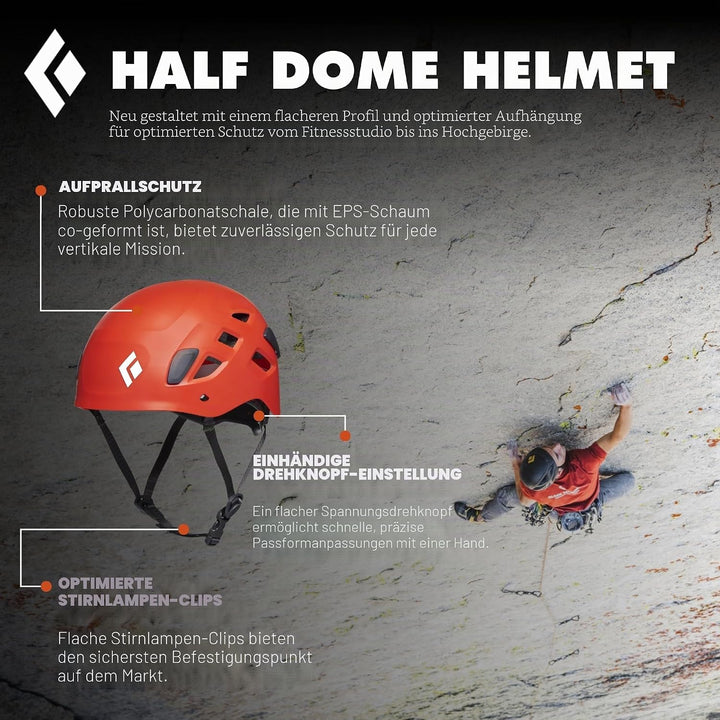 Black Diamond Half Dome Kletterhelm Klettersteighelm Bergsporthelm S/M Schwarz, S/M Schwarz