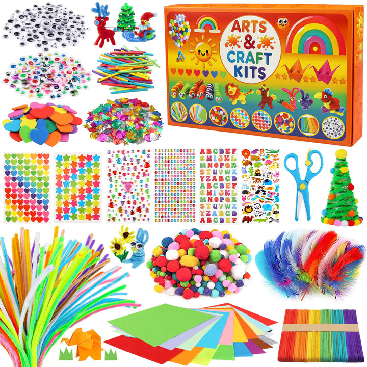 DOITEM 1800+ Stück Bastelsets für Kinder, Geschenke für Jungen Mädchen im Alter von 3-9 Jahren, Kuns