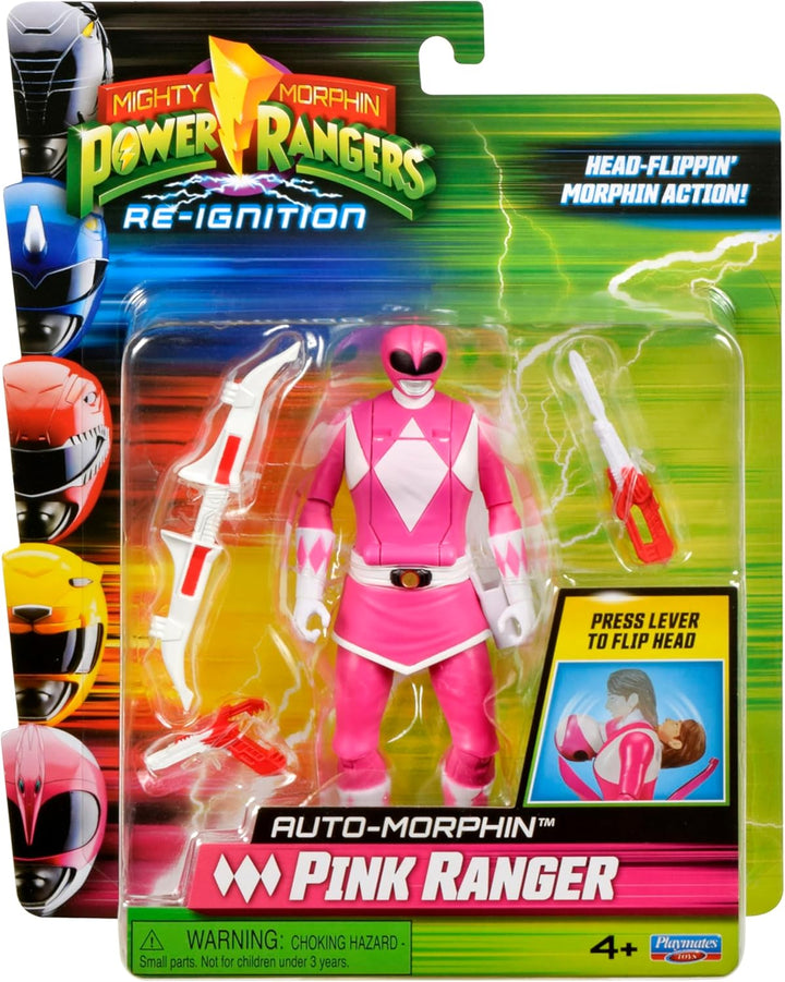 Power Rangers - Auto-Morphin, 2-in-1-Figur mit Gelenken, 15 cm, Ranger Rosa – Kim, für Kinder ab 4 J