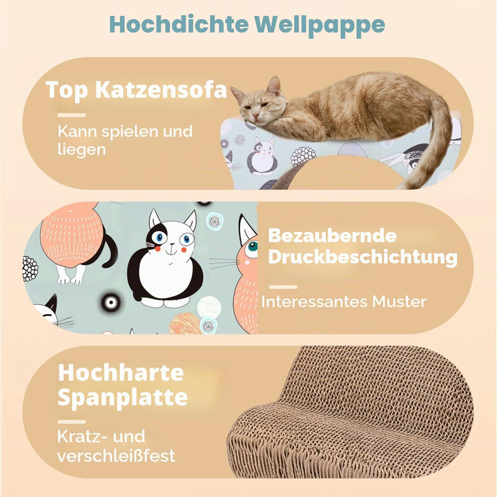 Nobleza - Katzenkratzbrett mit Katzenminze Kratzbrett für Katzen Kätzchen Kratzspielzeug Lounge Kart