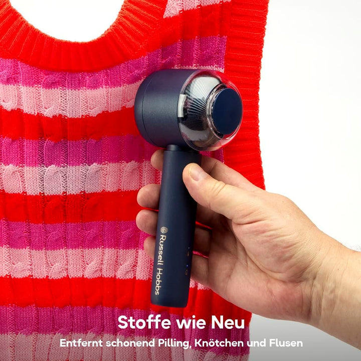 Russell Hobbs Fusselrasierer Elektrisch [USB-C Aufladung, Ansaugfunktion] Revive (Tragbarer, wiedera