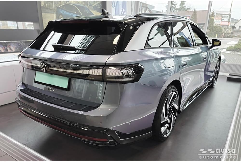Avisa Matt-Schwarz Edelstahl Heckstossstangenschutz kompatibel mit Volkswagen ID.7 Tourer 2024- &