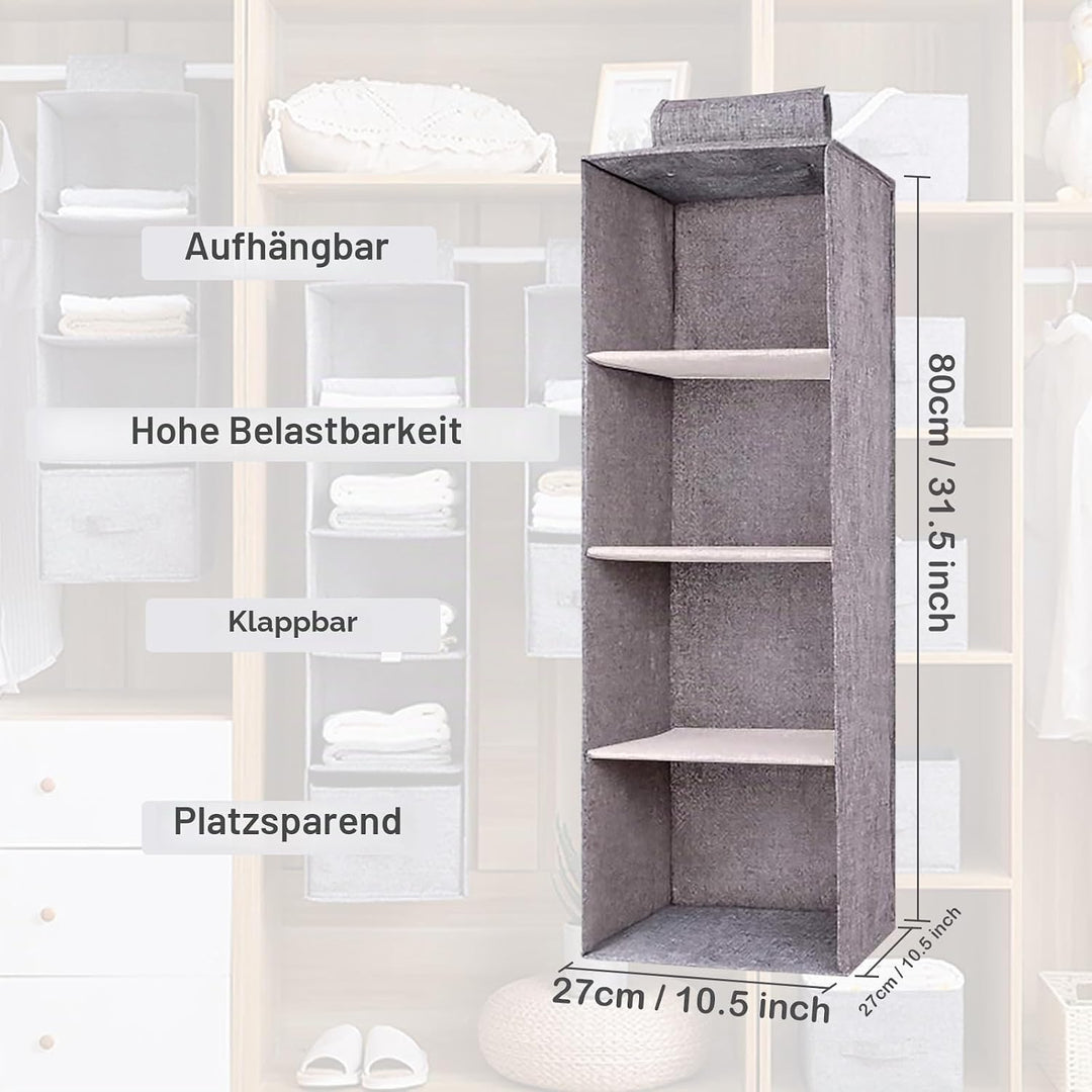 Hängeorganizer, Schrank-Organizer, Hängeregal, Hängeaufbewahrung, Faltbar Platzsparend, Hängeregal S