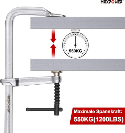 MAXPOWER 4 Stück Schraubzwinge, Schraubzwingen-Sets Robuste F-Klemme Ausladung Holzbearbeitungswerkz