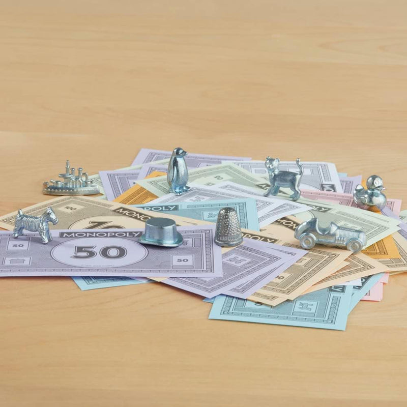 Familienspiel Monopoly für 2 bis 6 Spieler, Spiel für Kinder ab 8 Jahren, mit Fankarten, mehrfarbig,