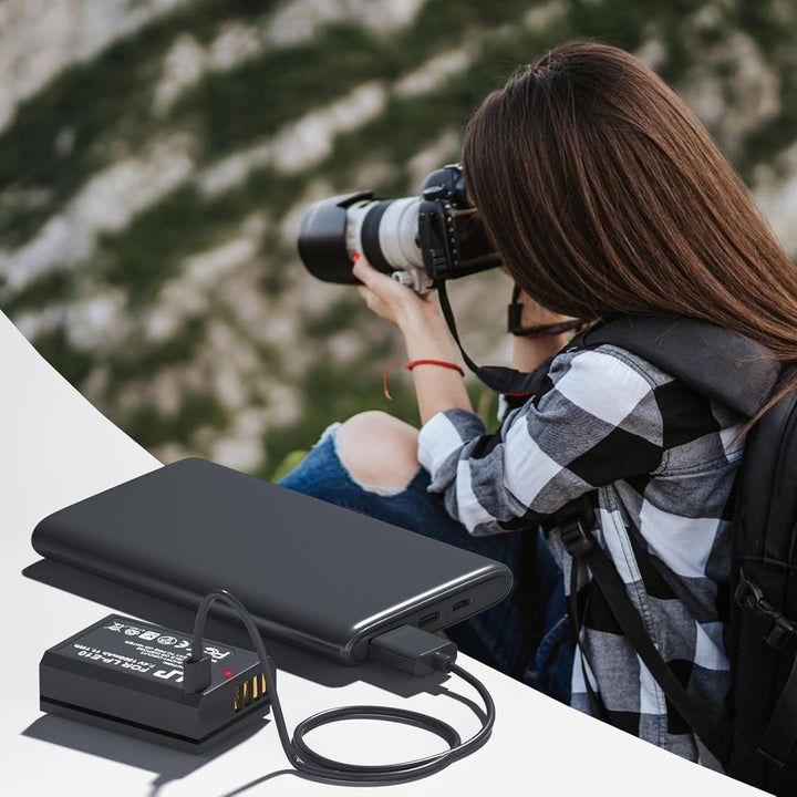 LP LP-E10 Akku 2er-Pack 1500 mAh USB-C-Schnellladefunktion für Canon Akkus 2 Batterien, 2 Batterien