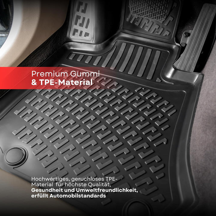 fussmattenprofi.com 3D Auto Fussmatten Gummimatten Set für Ford Fiesta VI Baujahr 2009-2017 | Hoher