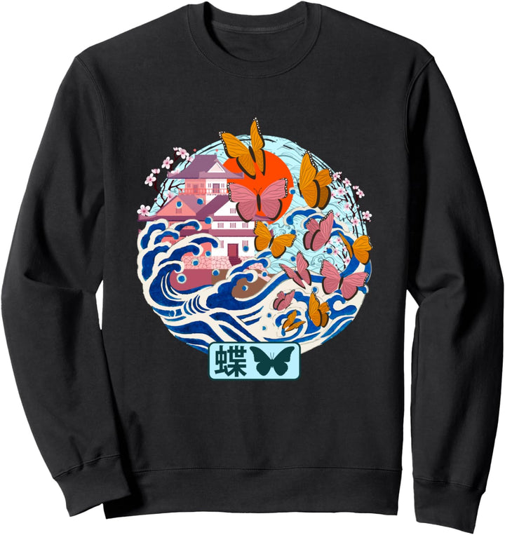 Japanische japanische grosse Welle Kanagawa Vintage Art Sweatshirt
