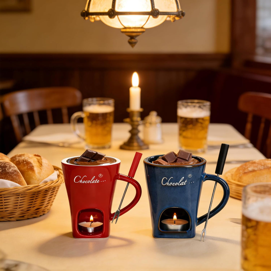 Schokoladenfondue Tasse Schoko Fondueset Fondue Tasse Schokofondue Teelicht Schokofondue Mit Gabeln